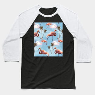 Flamingo Palm, Flamingos And Palms, Sunset Baseball T-Shirt